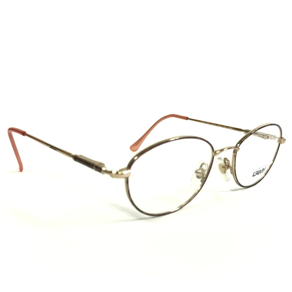 Vintage L'AMY Eyeglasses Frames L'ACCENT 203 COL X698 Gold Wire Rim 50-18-135